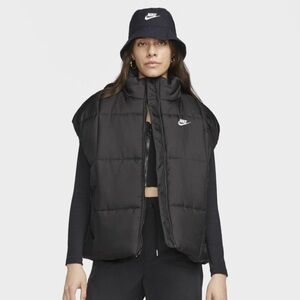 Nike Sportswear Classic Therma-FIT Loose Puffer Vest - Black w/White Swoosh